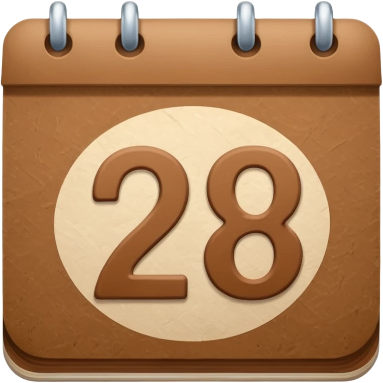 brown date calendar with number 29 emoji