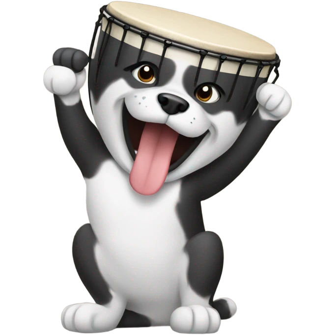 Dog drumming emoji