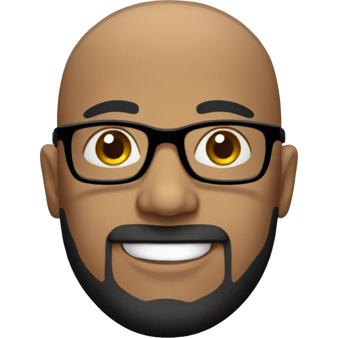 Bald guy with black hair with glasses emoji