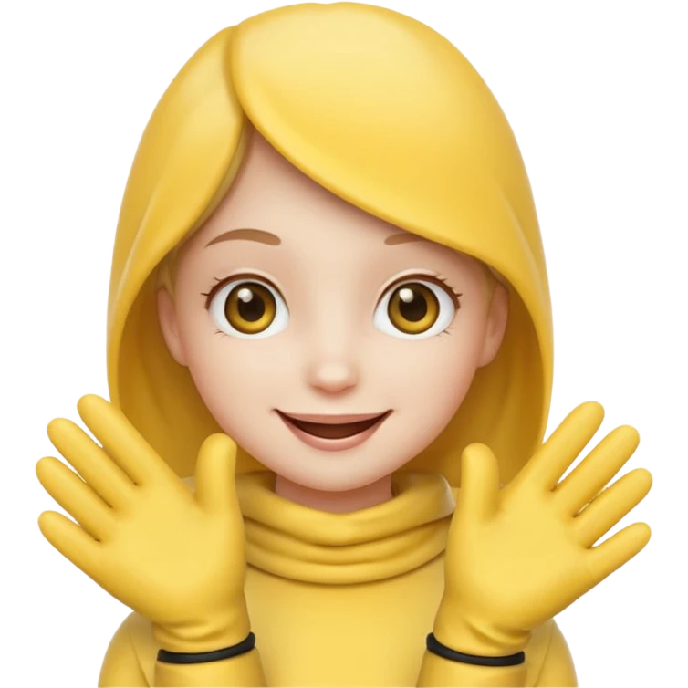 emoji avec oeil jolie bouche nez et  bras avec gant emoji