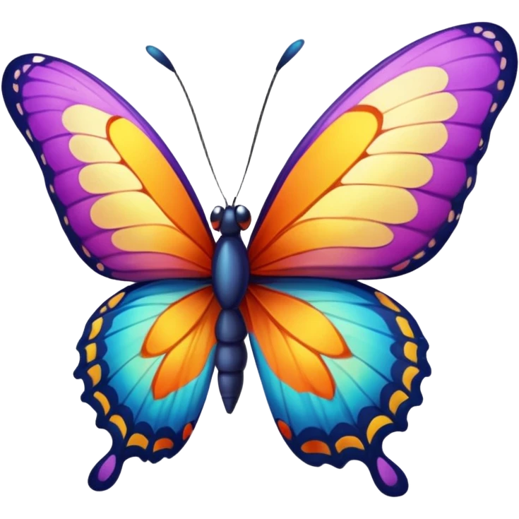pretty colorful bright butterfly emoji