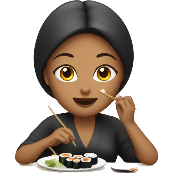 WOMAN EATING SUSHI emoji