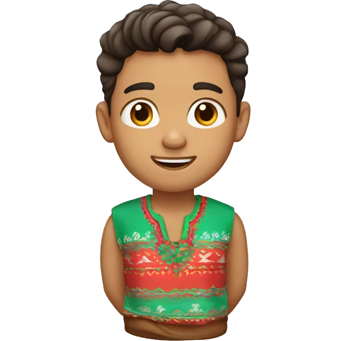 A cute boy wearing a cute mexican shirt emoji
