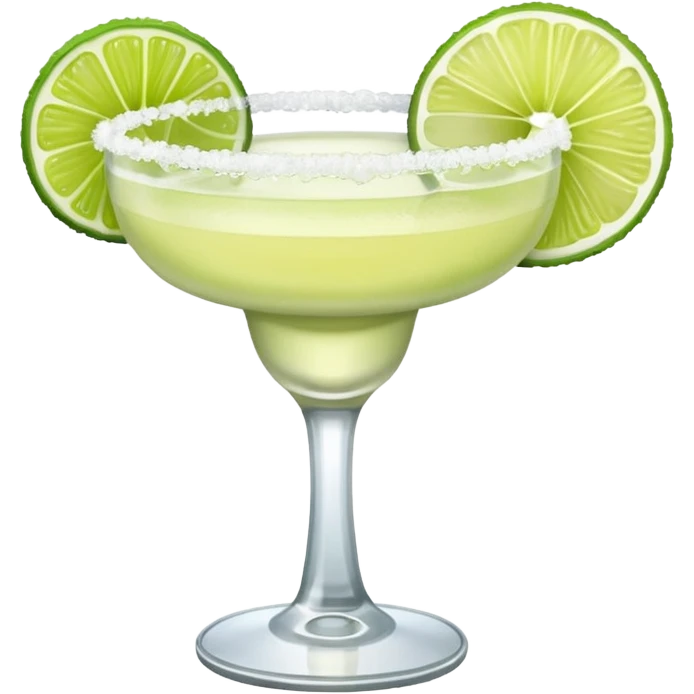 Margarita – glass with salted rim, lime wedge emoji