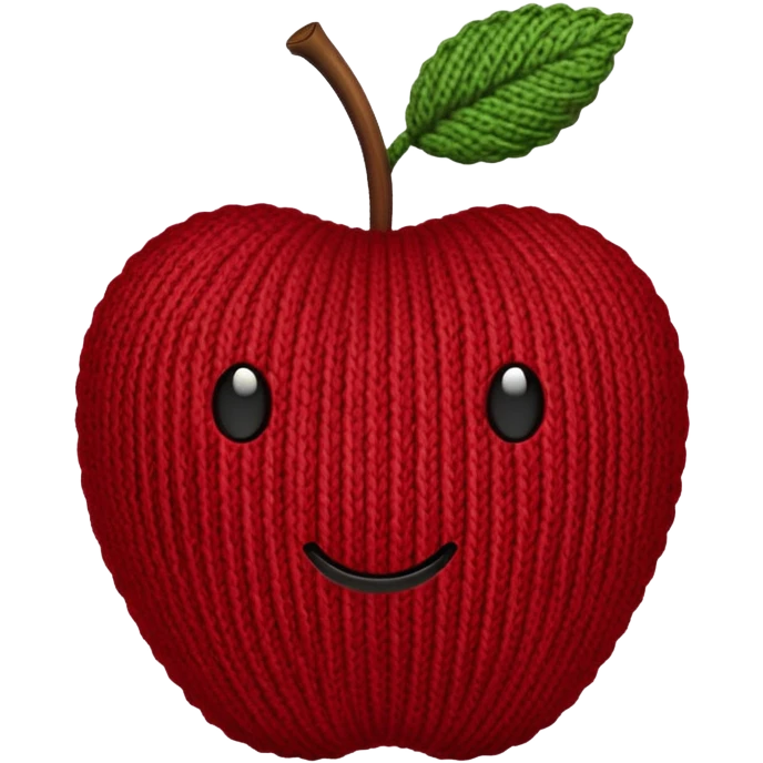 knitted fruit apple  emoji