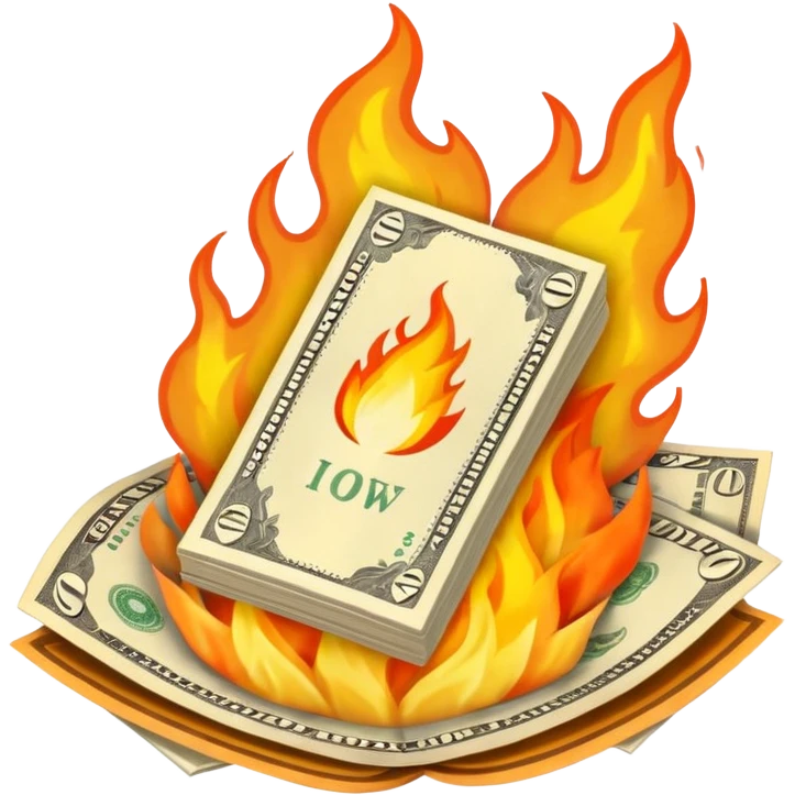 burning one money emoji