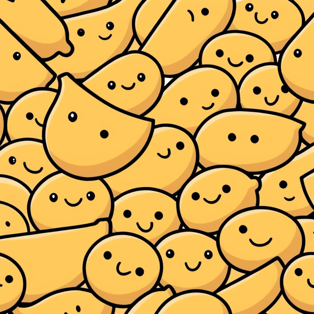 cartoon sesame seeds with cute faces emoji