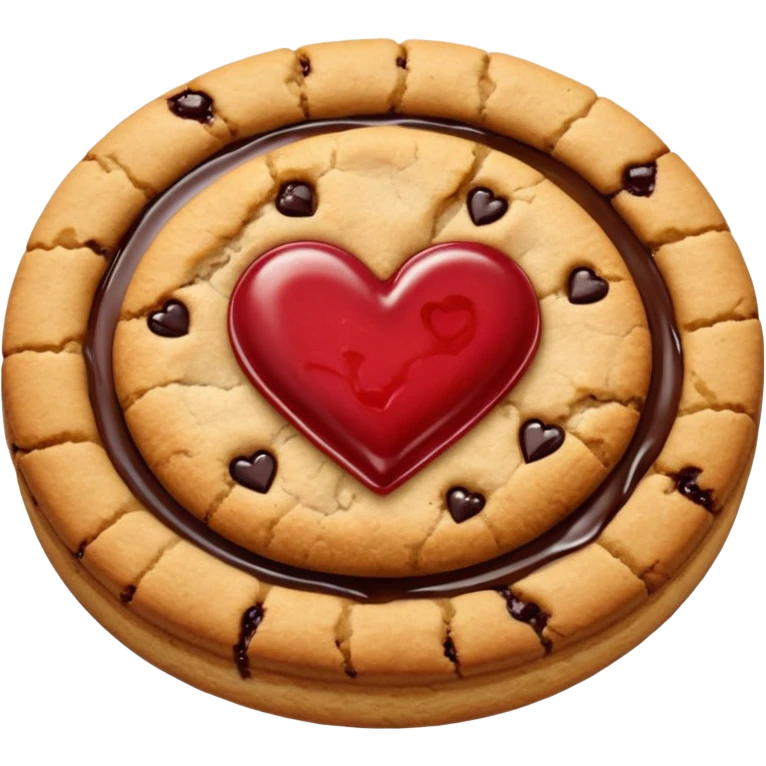 cookie with jam heart in the middle emoji