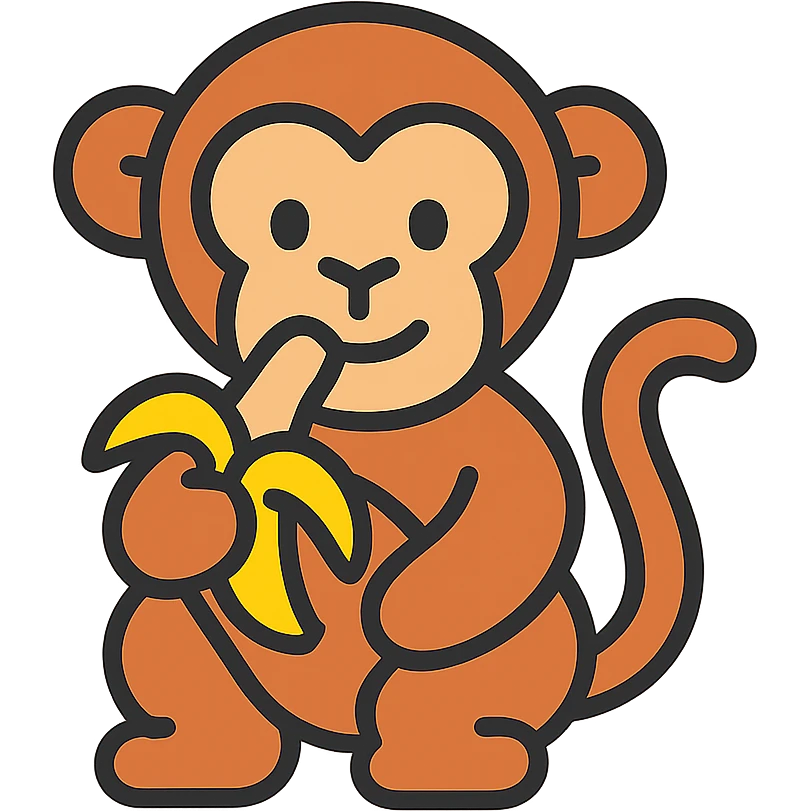 monkey eating a banana emoji