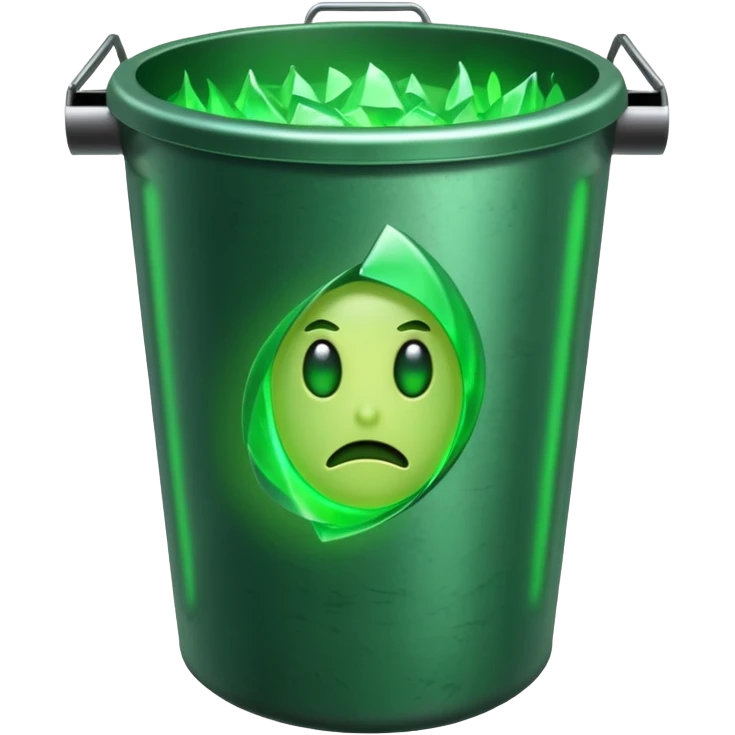 trash bin with lucky aura emoji