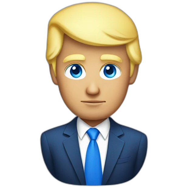 donald trump with blue eyes and blonde hear emoji