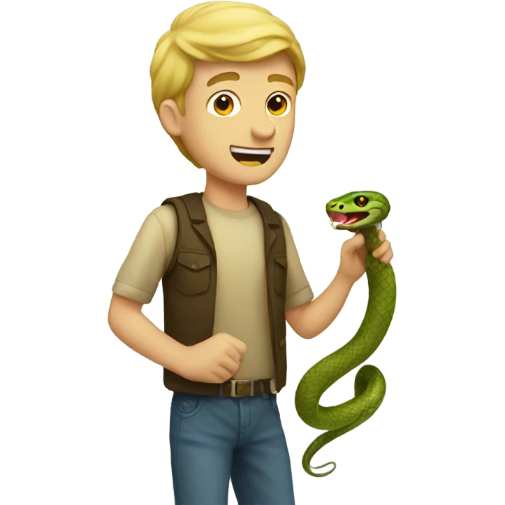 Guy touching a snake emoji