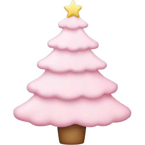 pastel pink christmas tree emoji