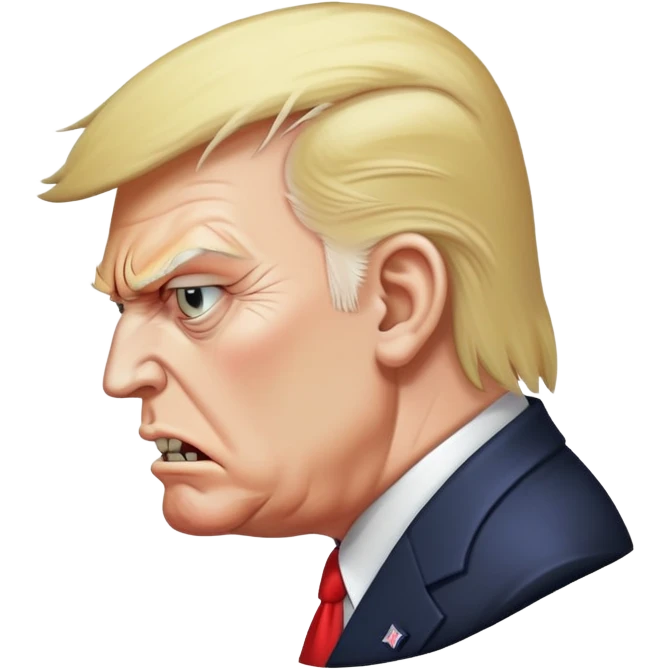 trumps angry ghoul side view profile disturbing emoji