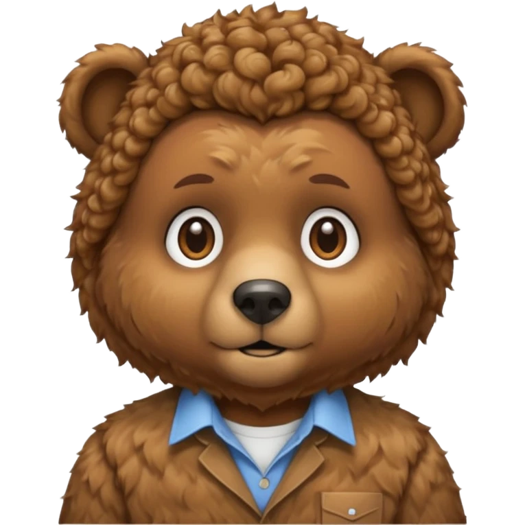 curly bear with shirt emoji