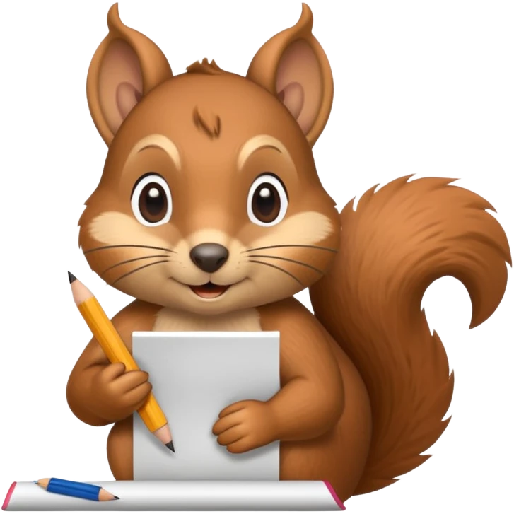 squirrel writing on a piece of paper emoji