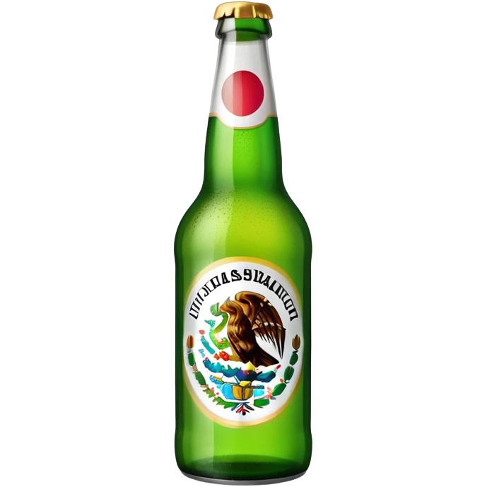 Beer bottle with lime wedge and Mexican flag colors emoji