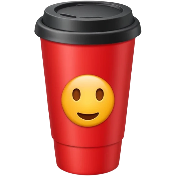 red plastic coffe with with lid  emoji