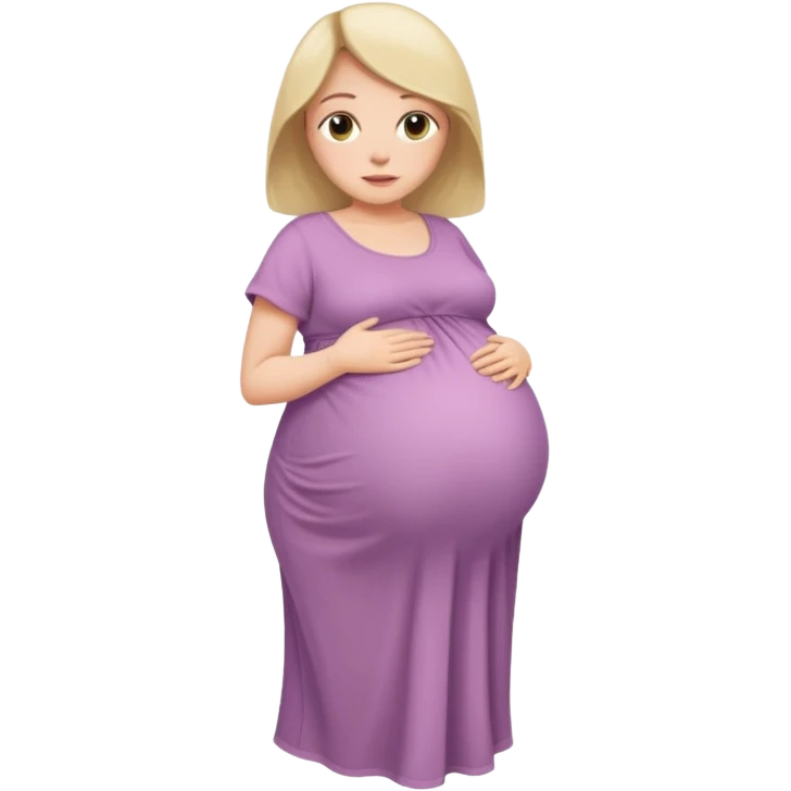 very heavily pregnant overdue lady with large belly  emoji