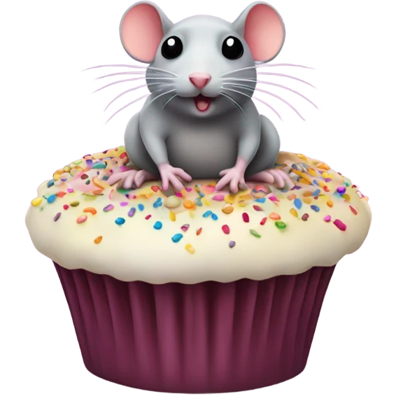 A ugly Rat in a cupcake  emoji