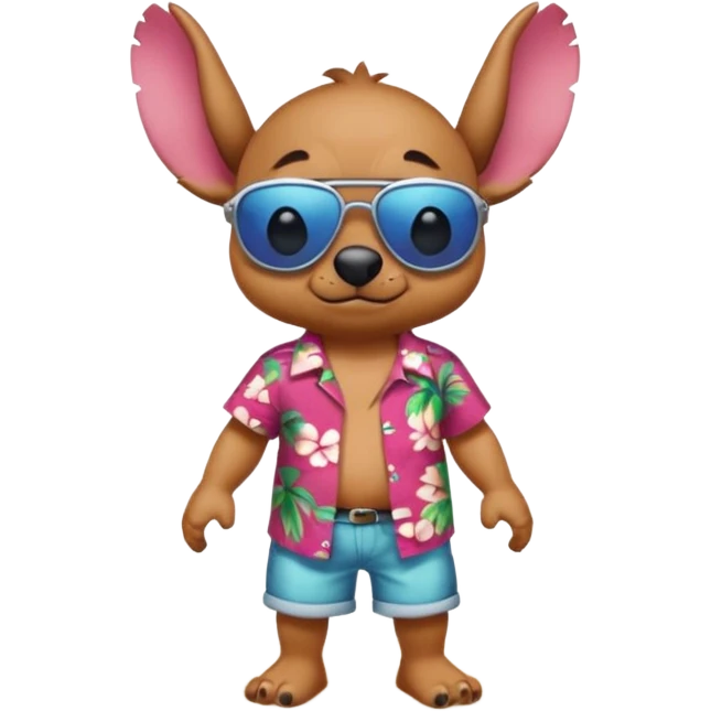 Stitch walking on the beach emoji