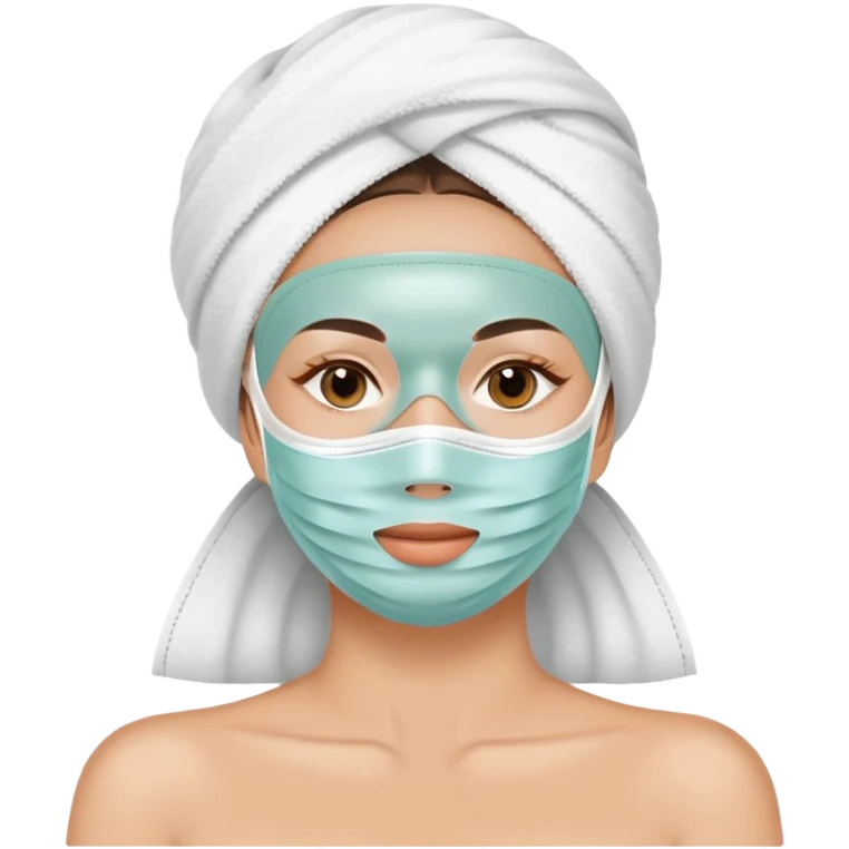 Lady with face mask spa beauty full face relaxing emoji