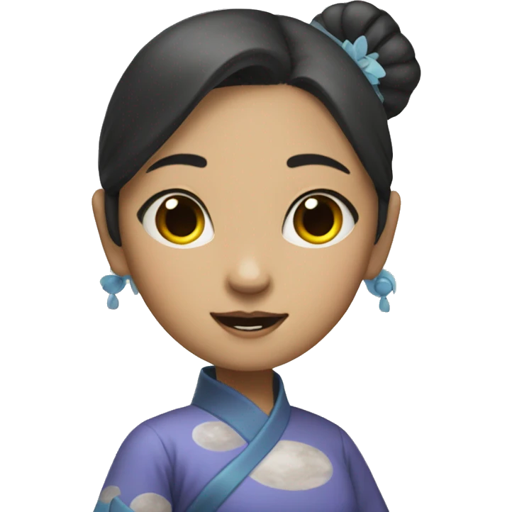 Asian moon girl emoji