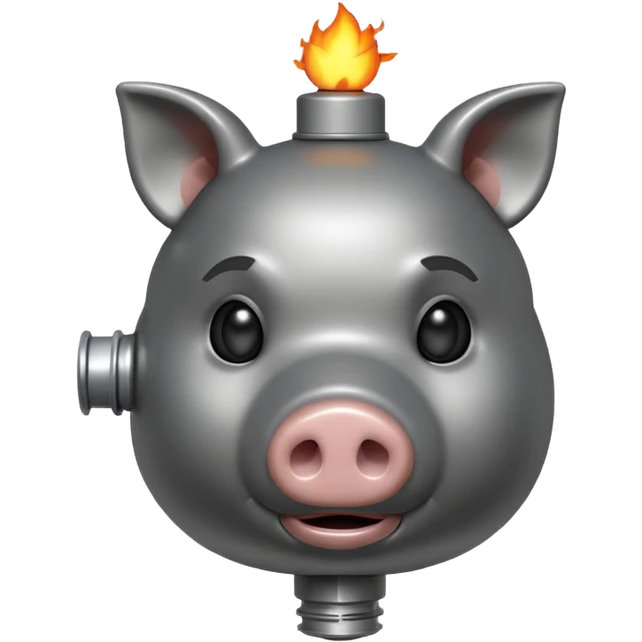 Pig head with body of a bomb emoji