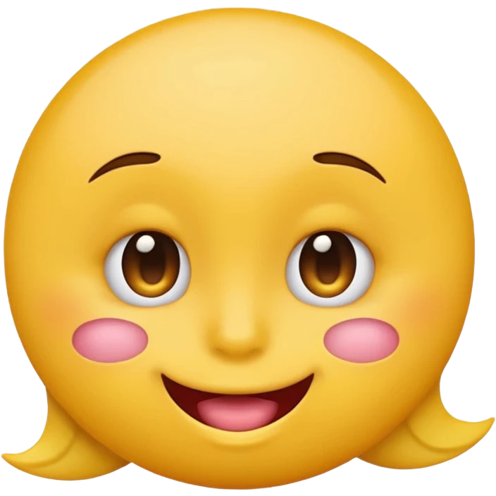 yellow round emoji face biting lip flirty eyes classic emoji look emoji