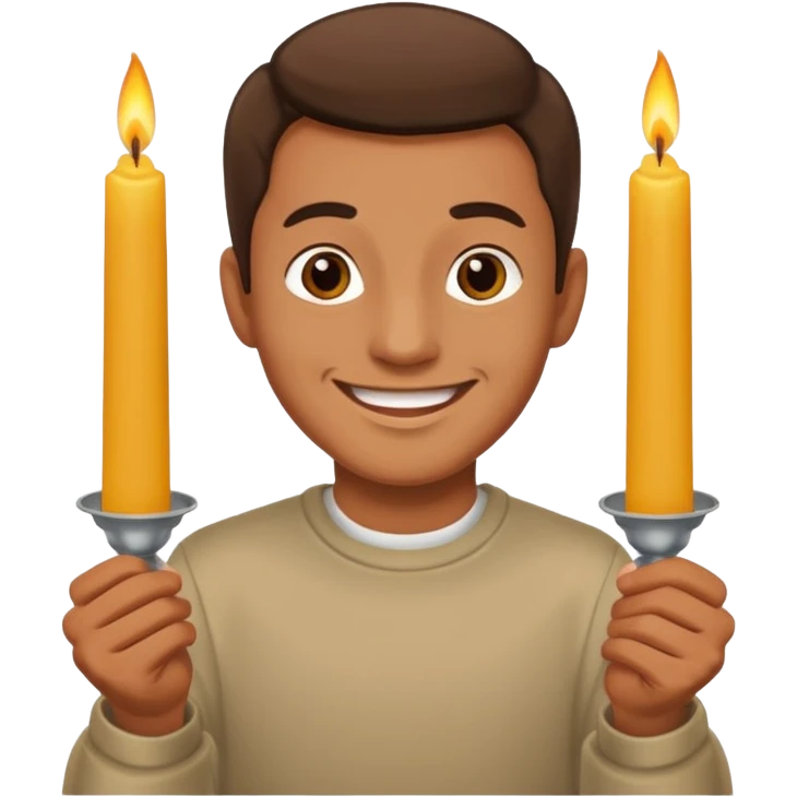 man holding candles emoji