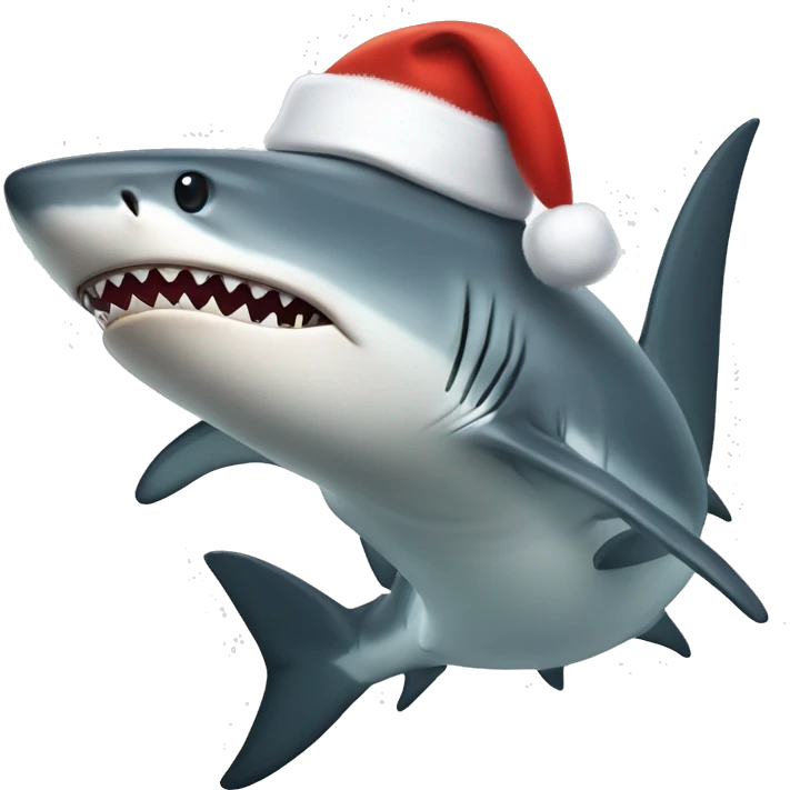 Shark wearing a Santa hat  emoji
