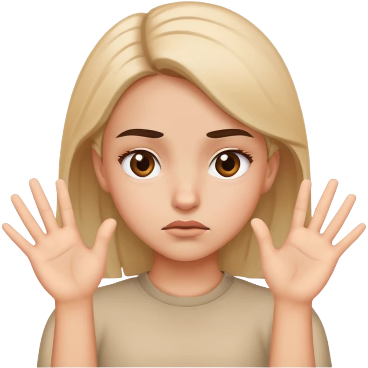 Girl raising eyebrow with her hands saying what emoji