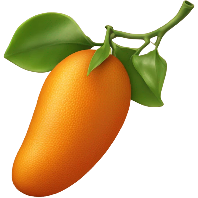 Elongated tangerine emoji