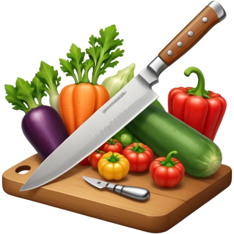 only a knife chopping vegetables emoji