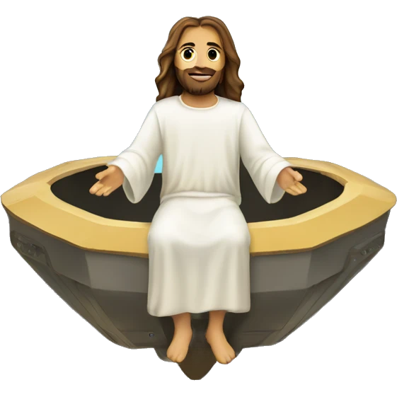 Jesus in a crucifix spaceship emoji