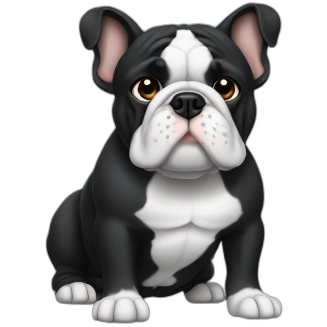 Black colored France-BullDog emoji