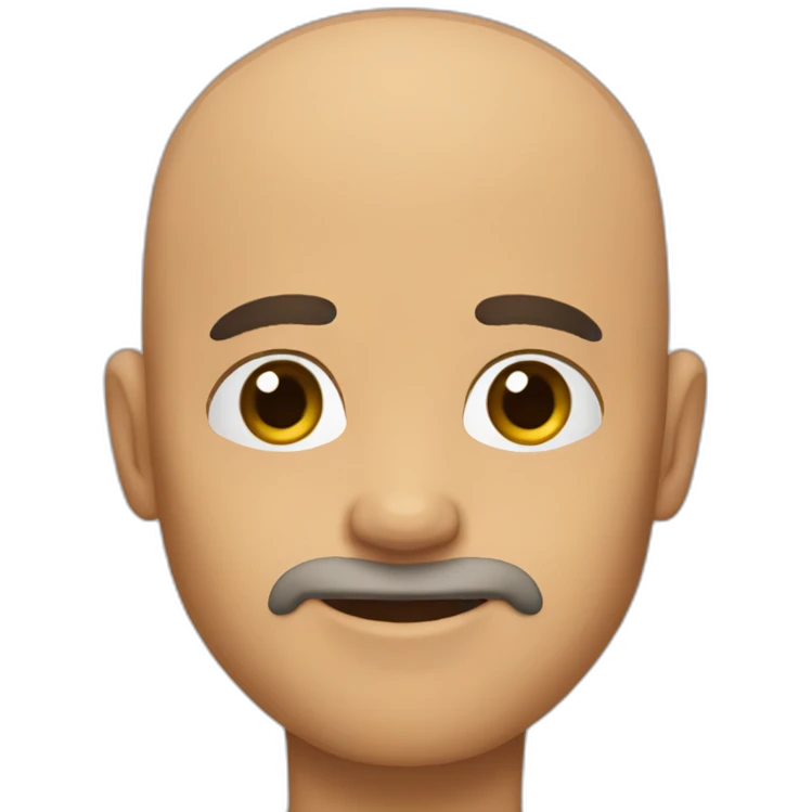 bald man with square jaw tanned skin stubble emoji
