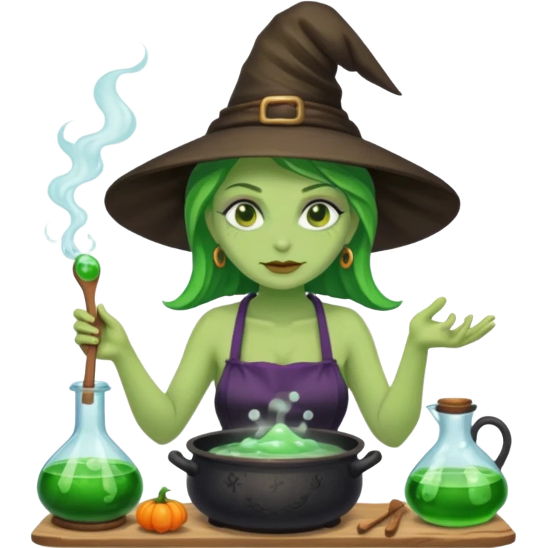 green witch cooking potion emoji