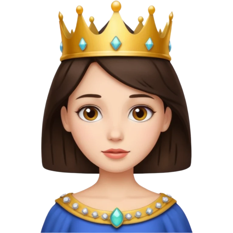 Brunette girl with crown emoji