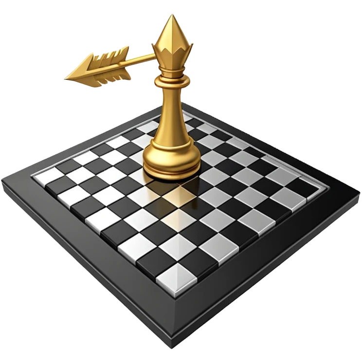 3d chessboard with arrow emoji