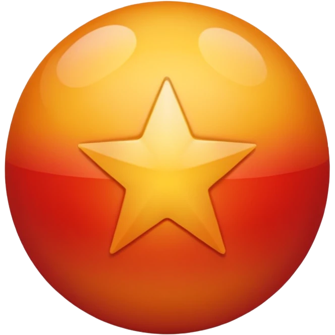 Greadiant colour oreange to yellow colour ball inside the red star emoji