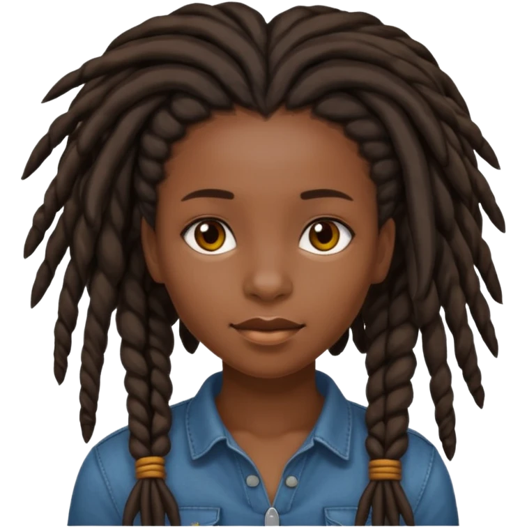 dark skinned girl with dreadlocks clean girl emoji