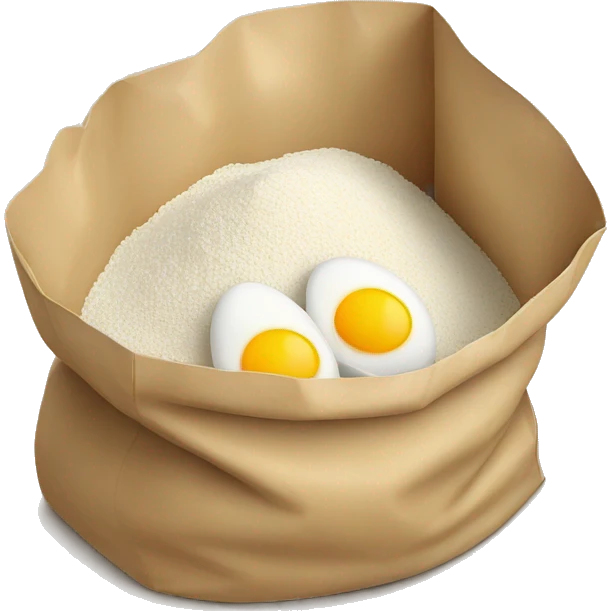 bag of flour, eggs, cherry, emoji