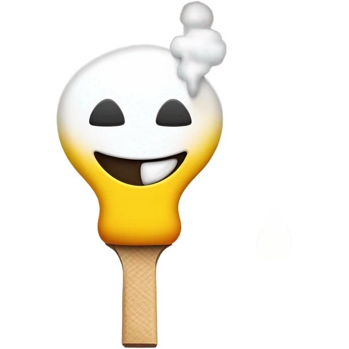 Smiley face with a lighter, the lighter has a spoon above it with sugar in it.  emoji