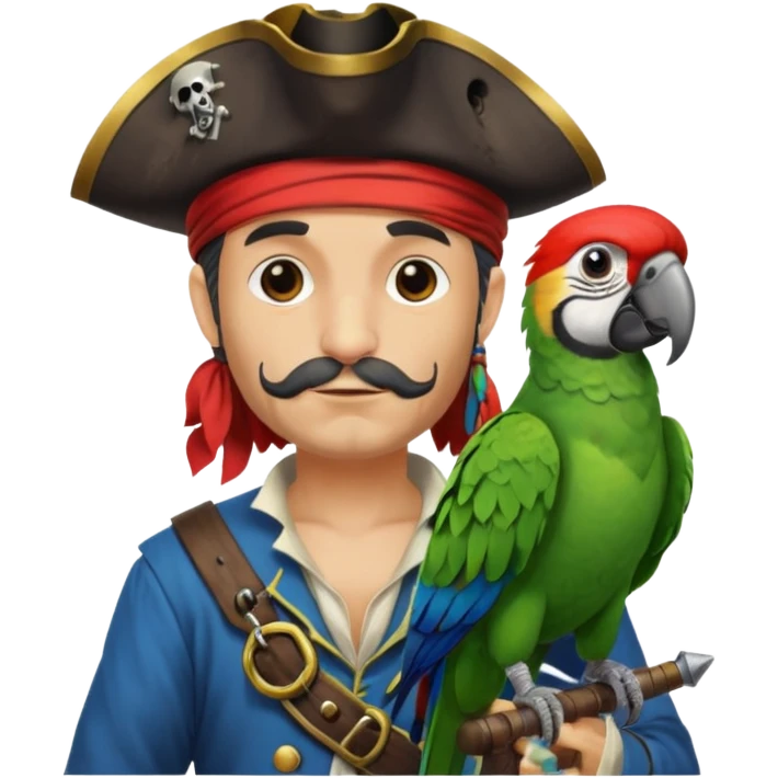 pirate and parrot emoji