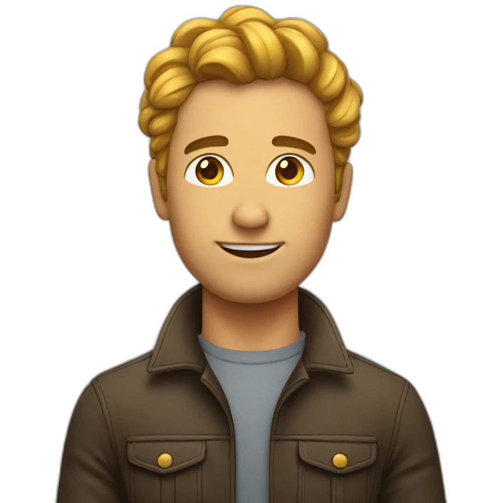 Homme qui a des trous dans les cheveux emoji