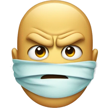 Angry face but also sick emoji