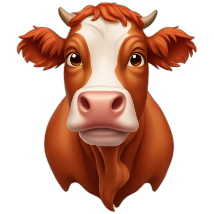 the big red head of a big red cow emoji