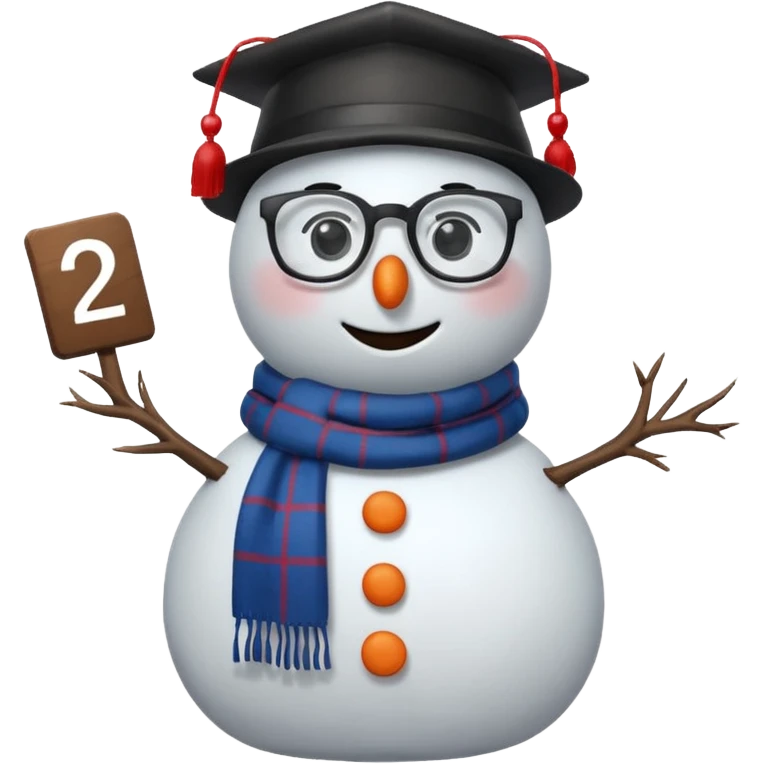 Snowman dressed as a math professor  emoji