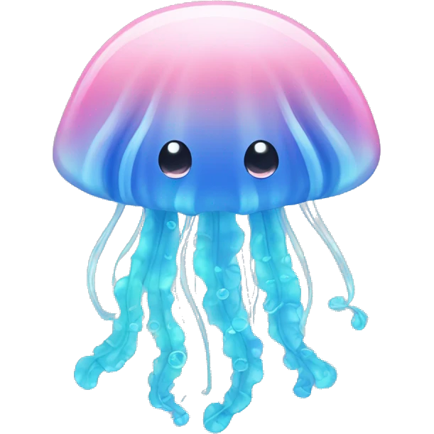Cute light pink and blue jelly fish emoji